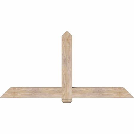 Ekena Millwork Eugene Smooth Timber Gable Bracket, Douglas Fir, 72"W x 36"H x 5 1/2"D x 5 1/2"F, 12/12 Pitch GBW072X36X0606EUG00SDF